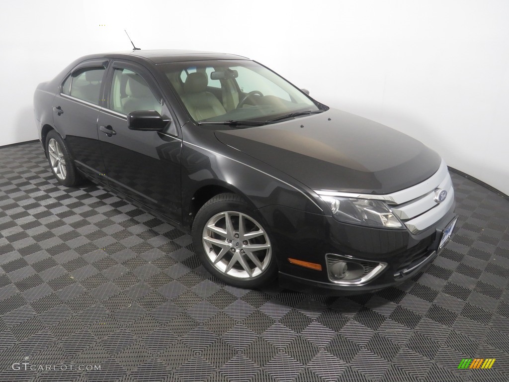 2011 Fusion SEL V6 - Tuxedo Black Metallic / Camel photo #3