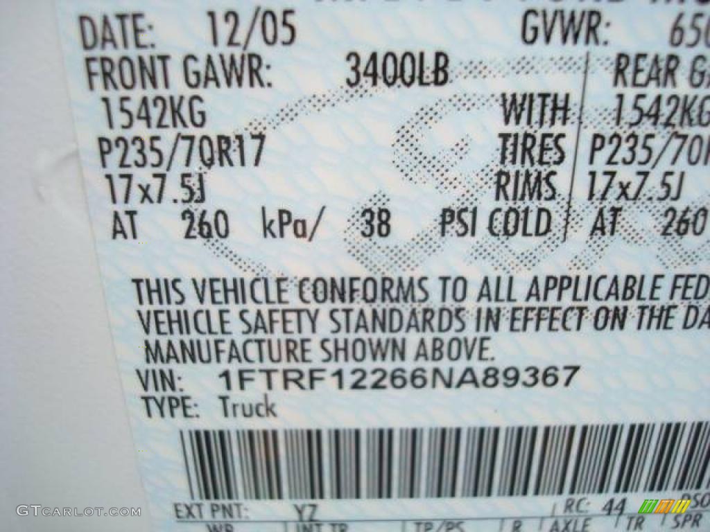 2006 F150 XL Regular Cab - Oxford White / Medium Flint photo #19