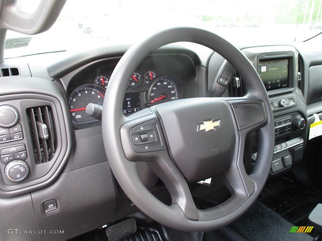 2019 Chevrolet Silverado 1500 WT Regular Cab 4WD Jet Black Steering Wheel Photo #133290942