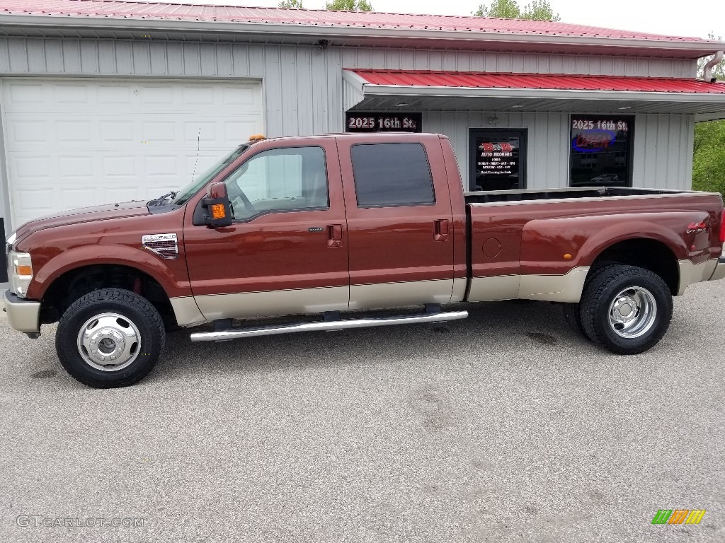 2008 F350 Super Duty Lariat Crew Cab 4x4 Dually - Dark Copper Metallic / Chaparral Brown photo #2
