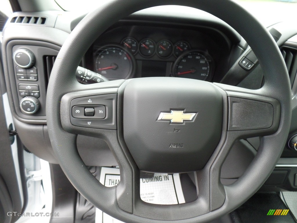 2019 Chevrolet Silverado 1500 WT Regular Cab 4WD Jet Black Steering Wheel Photo #133301790