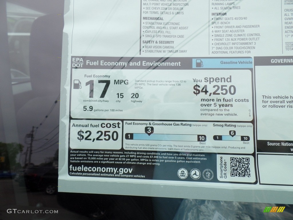 2019 Chevrolet Silverado 1500 WT Regular Cab 4WD Window Sticker Photo #133302297