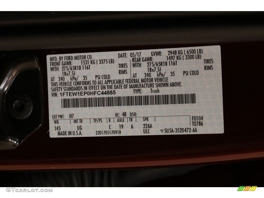 2017 F150 XLT SuperCrew 4x4 - Bronze Fire / Earth Gray photo #23