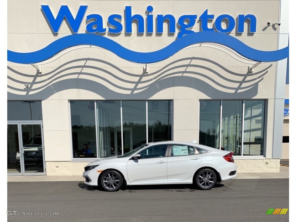 2019 Civic EX Sedan - Platinum White Pearl / Black photo #1