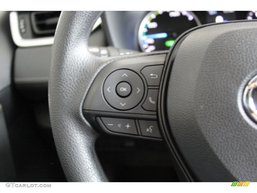 2019 Toyota RAV4 XLE AWD Hybrid Black Steering Wheel Photo #133317951