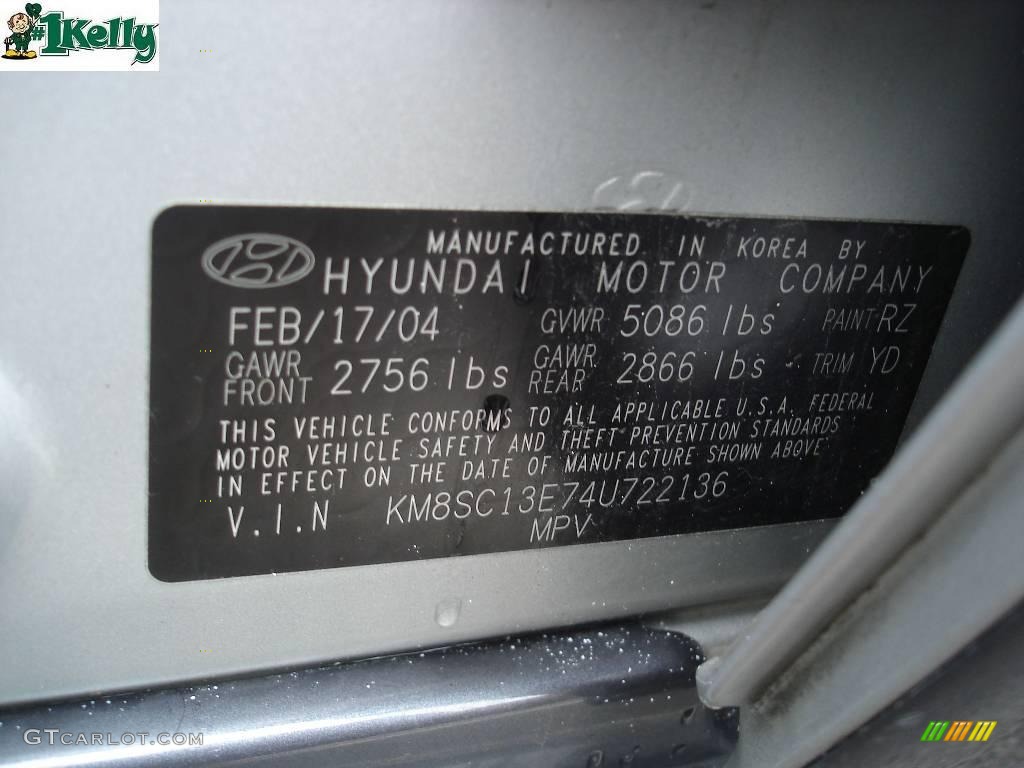 2004 Santa Fe LX - Pewter / Gray photo #8