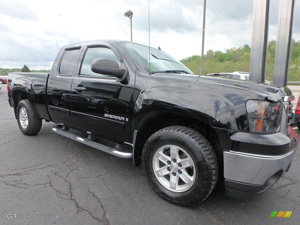 2008 Sierra 1500 SLE Extended Cab 4x4 - Onyx Black / Ebony photo #4