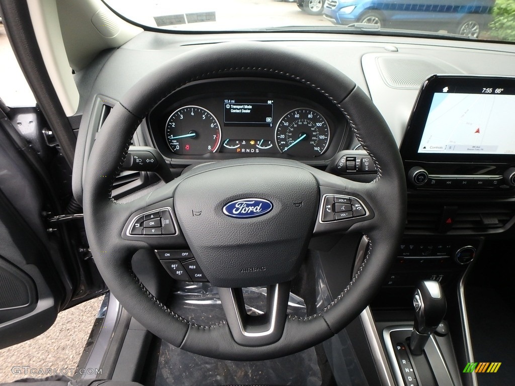 2019 Ford EcoSport SES 4WD Ebony Black Steering Wheel Photo #133331013