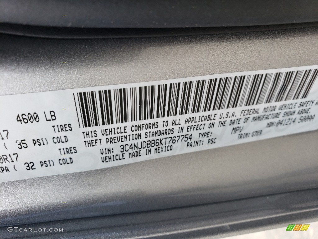 2019 Compass Color Code PSC for Billet Silver Metallic Photo #133332686