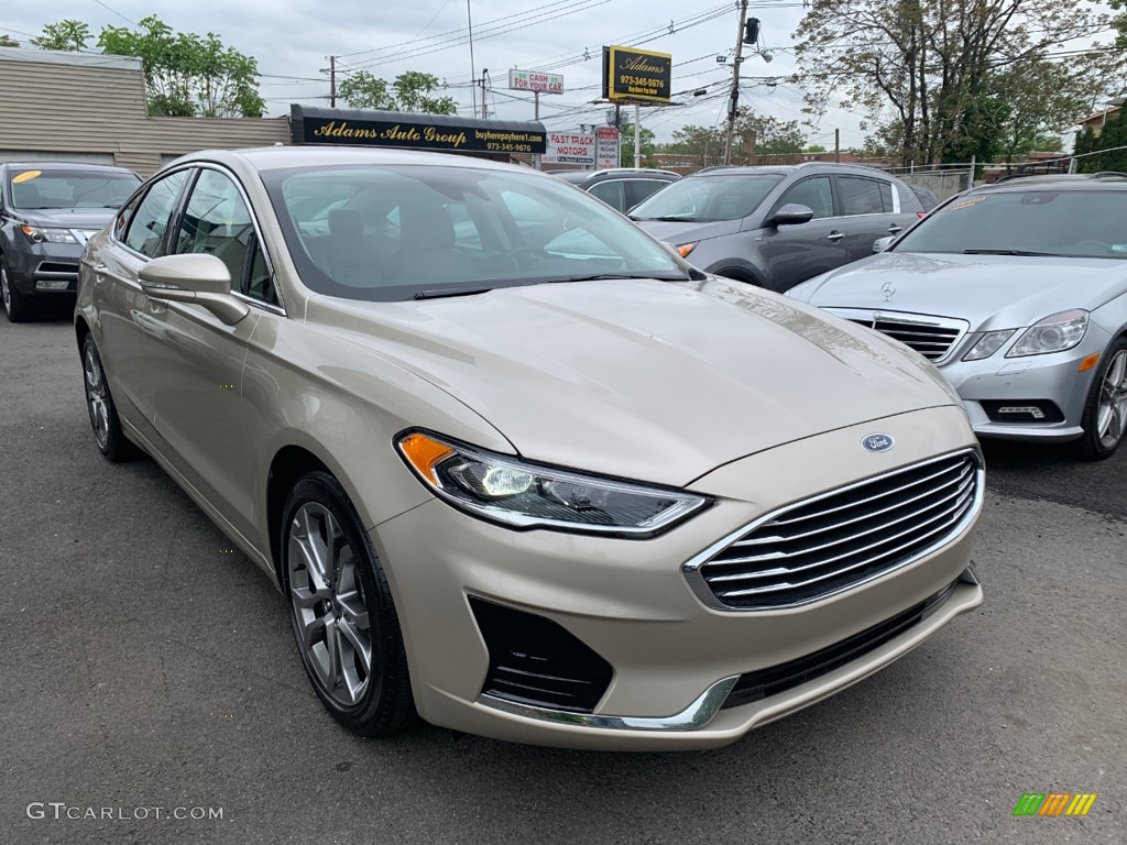 White Gold 2019 Ford Fusion SEL Exterior Photo #133333409