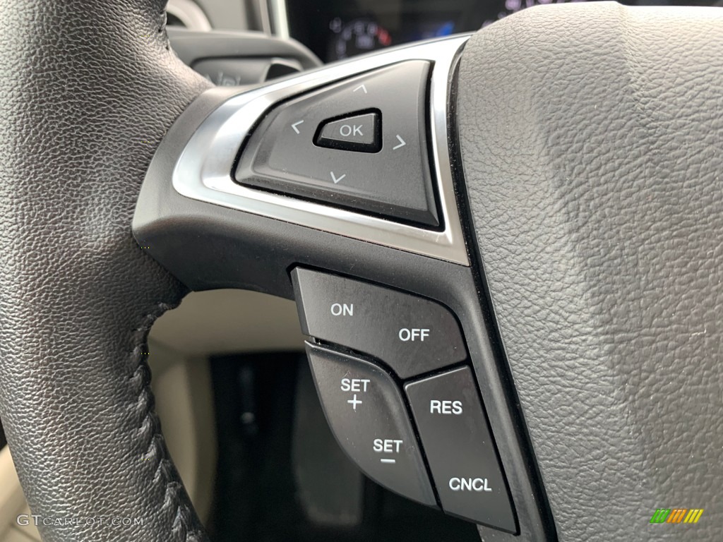 2019 Ford Fusion SEL Medium Light Stone Steering Wheel Photo #133333626