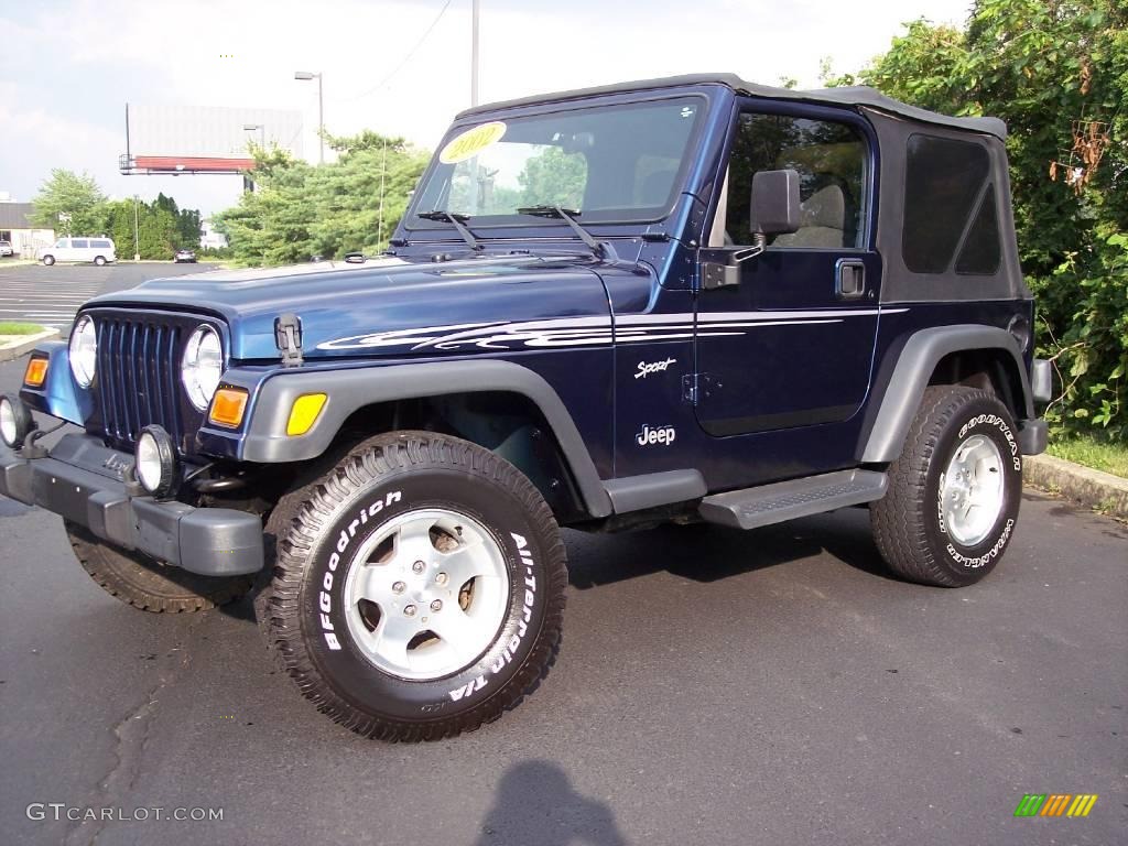 2002 Wrangler Sport 4x4 - Patriot Blue Pearl / Agate Black photo #2