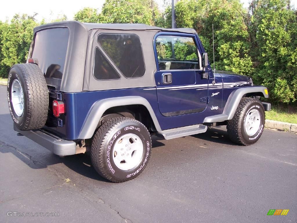 2002 Wrangler Sport 4x4 - Patriot Blue Pearl / Agate Black photo #24