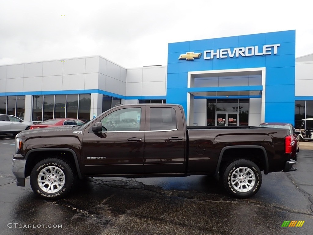 2018 Sierra 1500 SLE Double Cab 4WD - Deep Mahogany Metallic / Jet Black photo #3