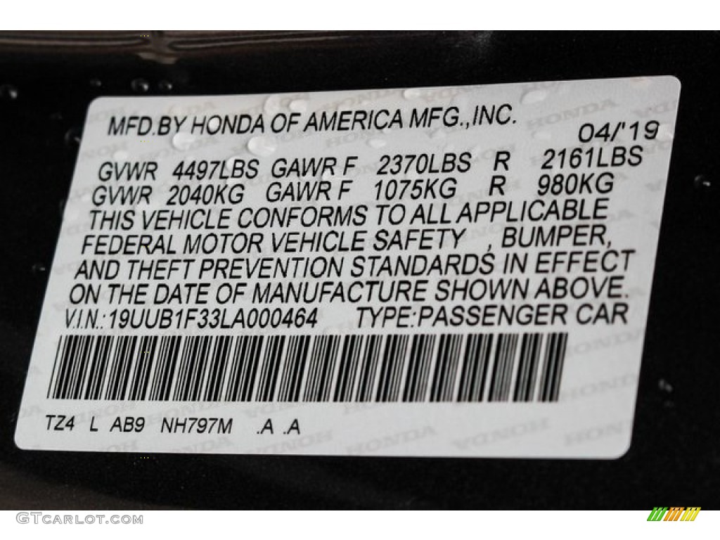 2020 TLX Color Code NH797M for Modern Steel Metallic Photo #133349622
