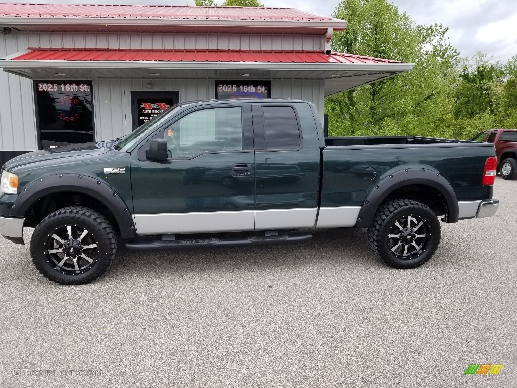 2004 F150 XLT SuperCab 4x4 - Aspen Green Metallic / Medium/Dark Flint photo #2