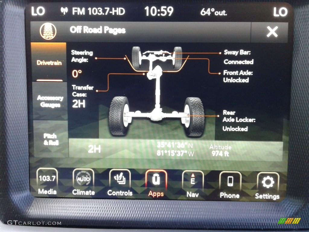 2020 Jeep Gladiator Rubicon 4x4 Controls Photo #133369163
