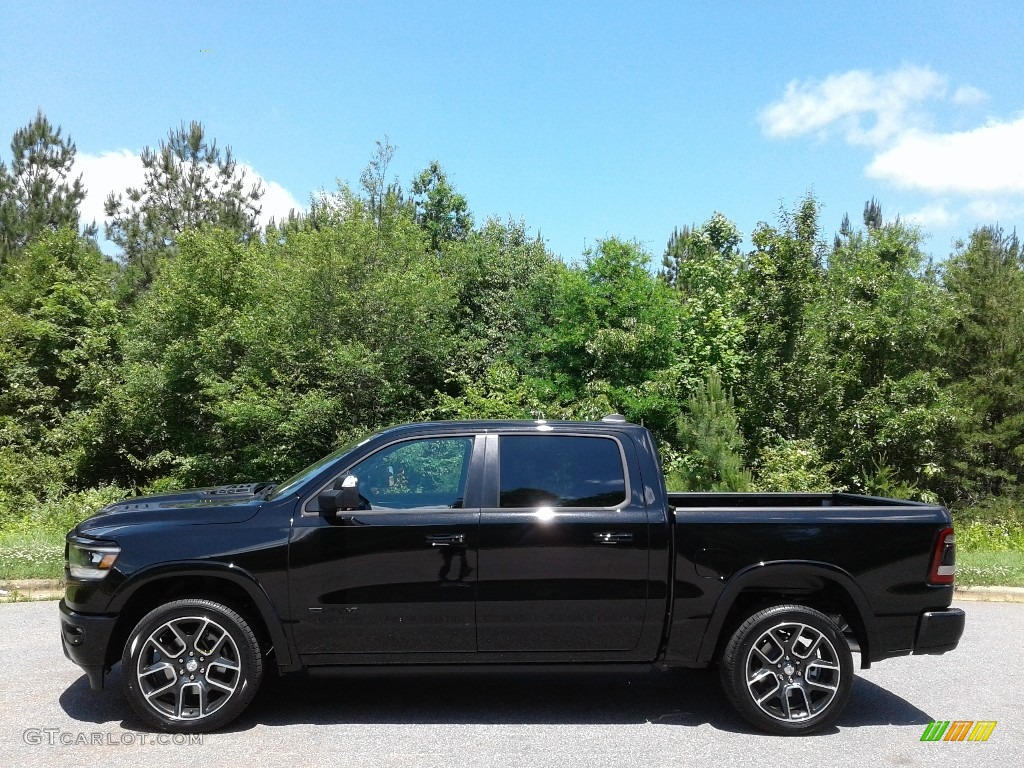 2019 1500 Laramie Crew Cab 4x4 - Diamond Black Crystal Pearl / Black photo #1