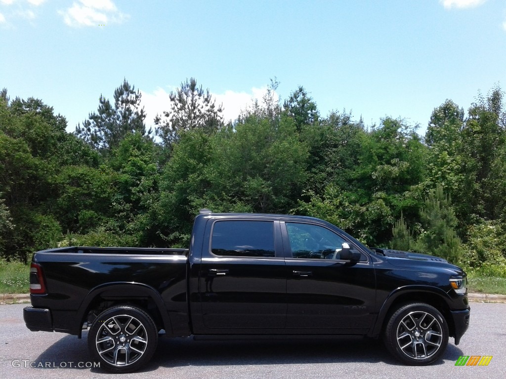2019 1500 Laramie Crew Cab 4x4 - Diamond Black Crystal Pearl / Black photo #5