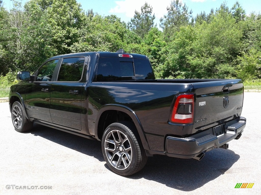 2019 1500 Laramie Crew Cab 4x4 - Diamond Black Crystal Pearl / Black photo #8