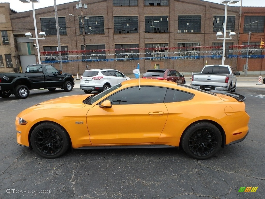 2018 Mustang GT Premium Fastback - Orange Fury / Ebony photo #5