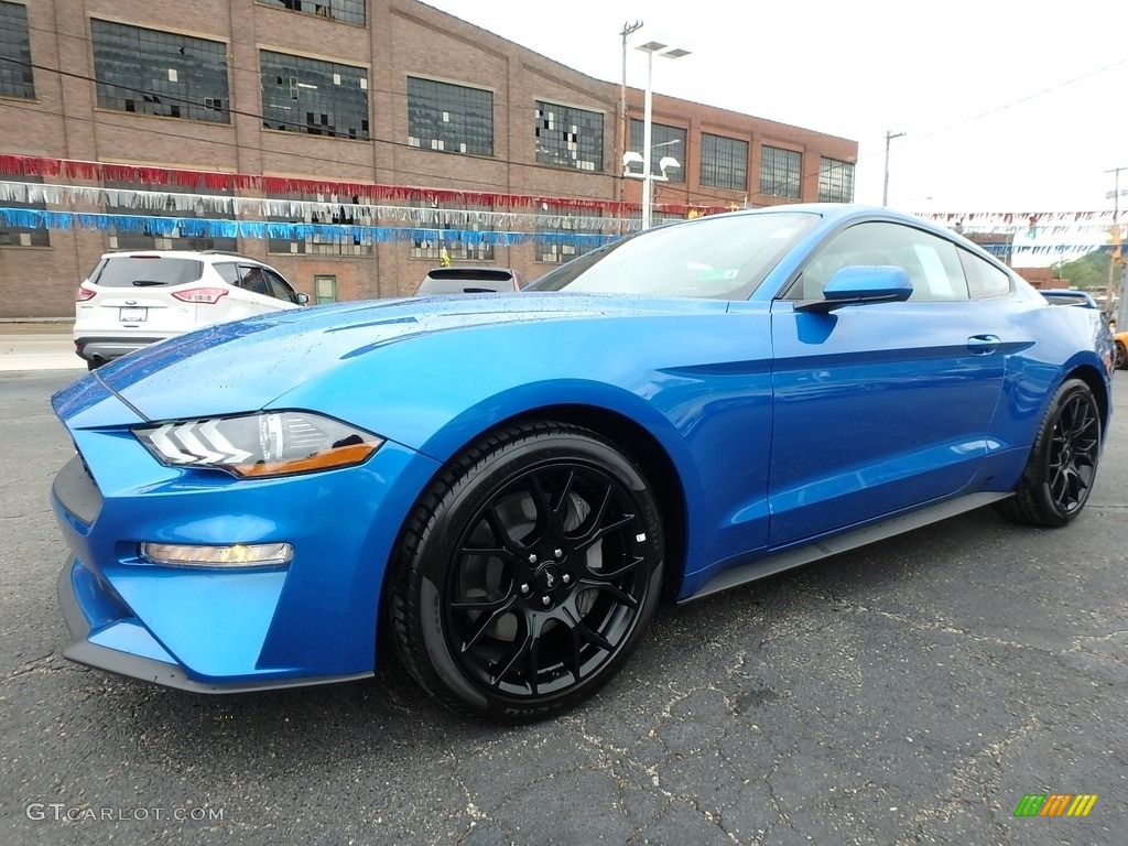 Velocity Blue 2019 Ford Mustang EcoBoost Fastback Exterior Photo #133377929
