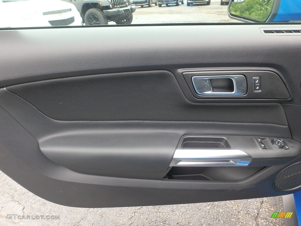 2019 Ford Mustang EcoBoost Fastback Ebony Door Panel Photo #133377956