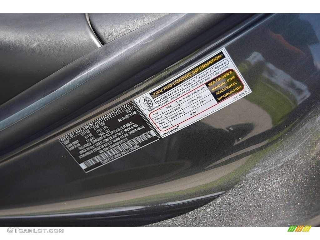 2017 McLaren 570S Coupe Info Tag Photos