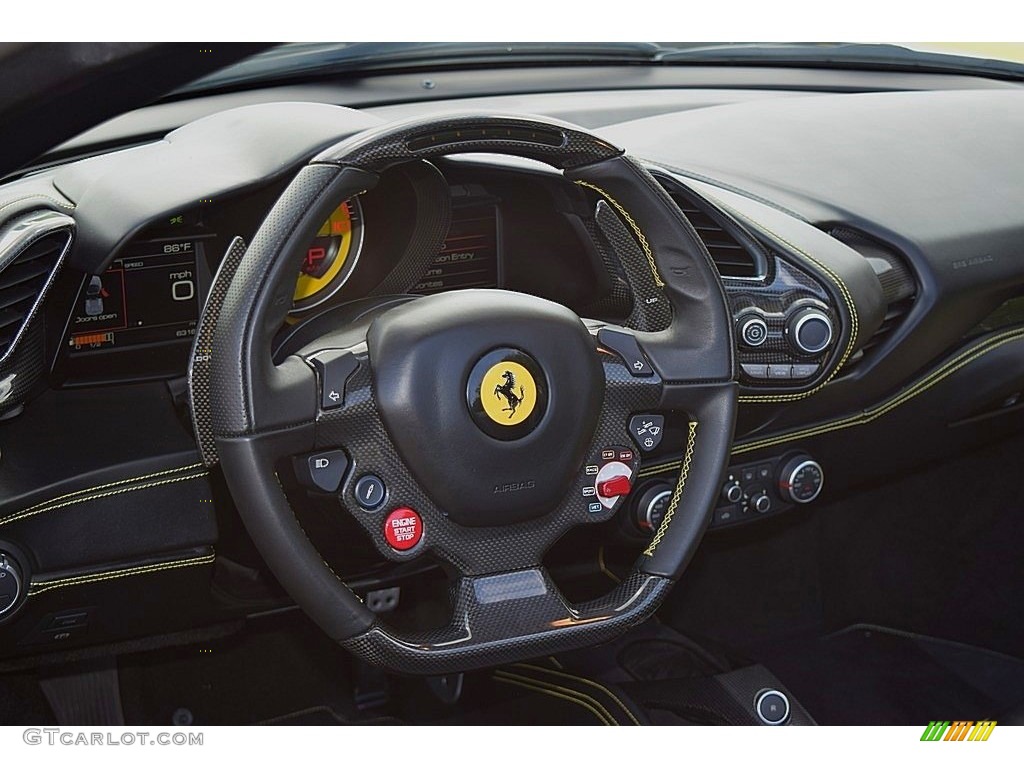 2017 Ferrari 488 Spider Standard 488 Spider Model Nero (Black) Steering Wheel Photo #133380521