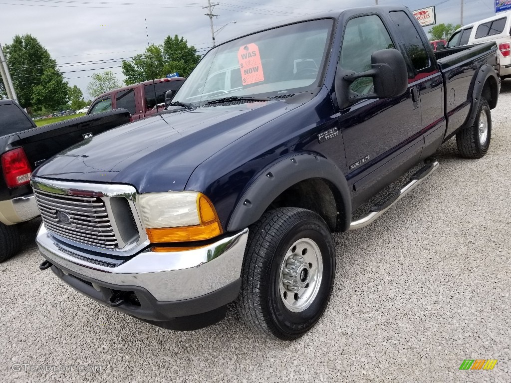 2001 F250 Super Duty XL SuperCab 4x4 Chassis - Island Blue Metallic / Medium Graphite photo #30