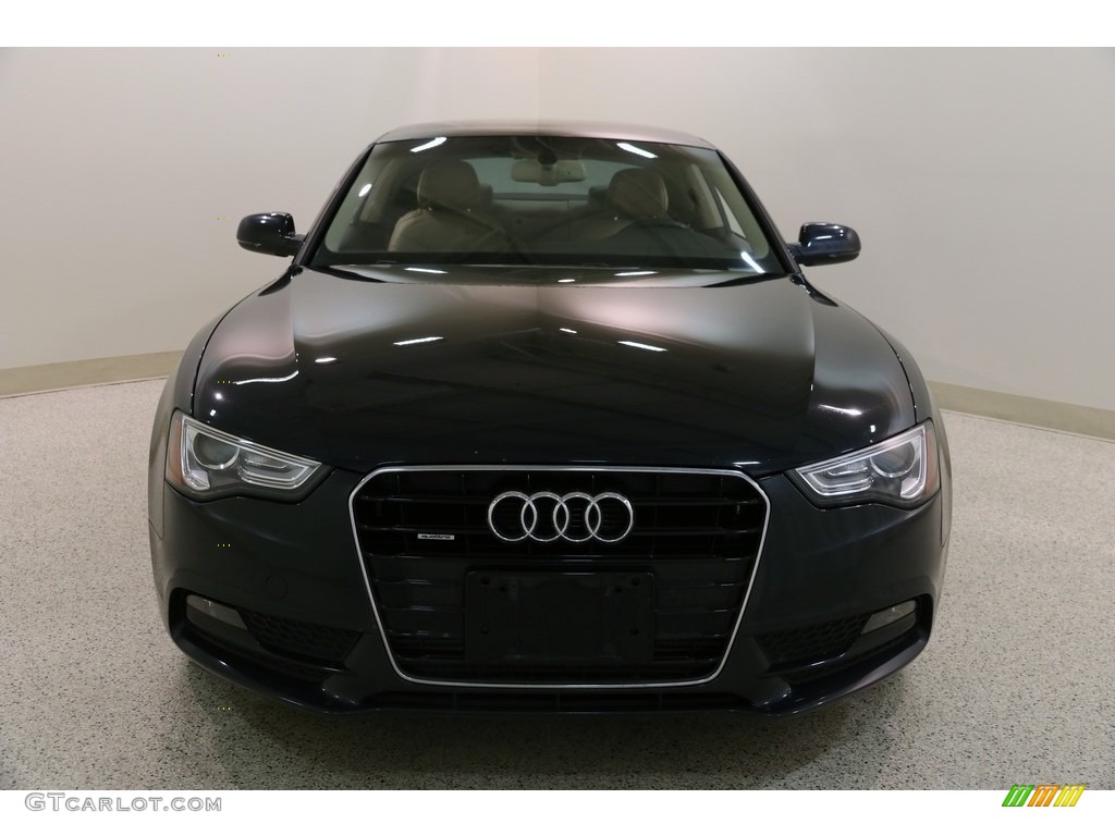 2013 A5 2.0T quattro Coupe - Moonlight Blue Metallic / Velvet Beige/Moor Brown photo #2