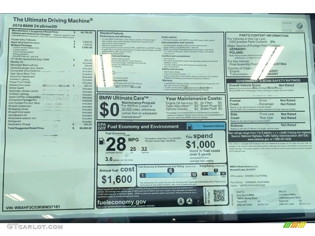 2019 Z4 sDrive30i - Frozen Grey II Metallic / Black photo #12