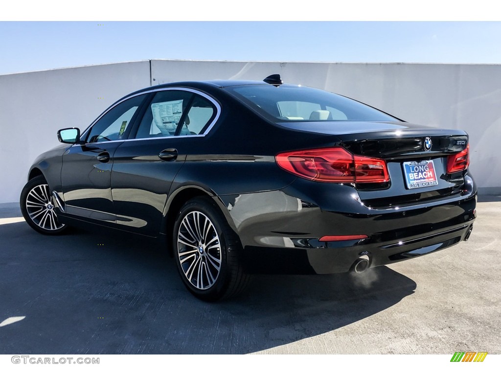 2019 5 Series 530i Sedan - Jet Black / Canberra Beige/Black photo #2