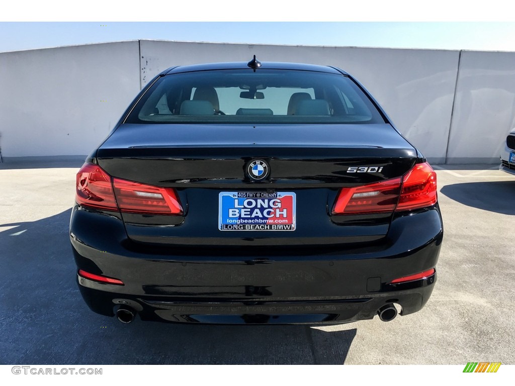 2019 5 Series 530i Sedan - Jet Black / Canberra Beige/Black photo #3