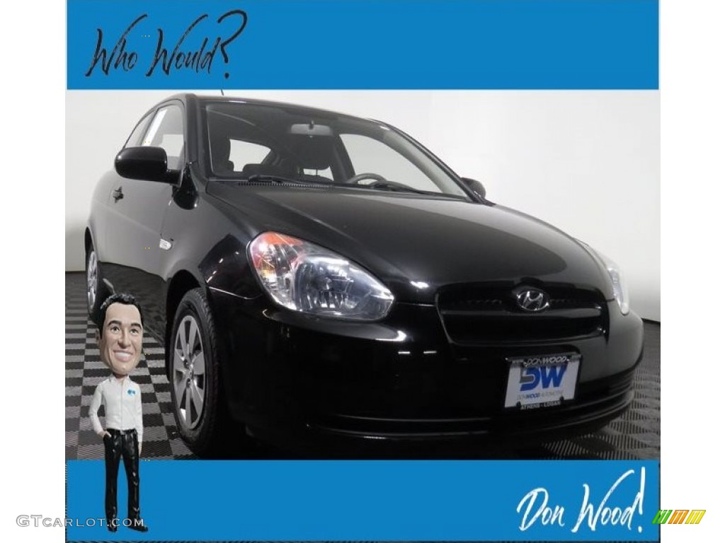 2011 Accent GS 3 Door - Ebony Black / Black photo #1