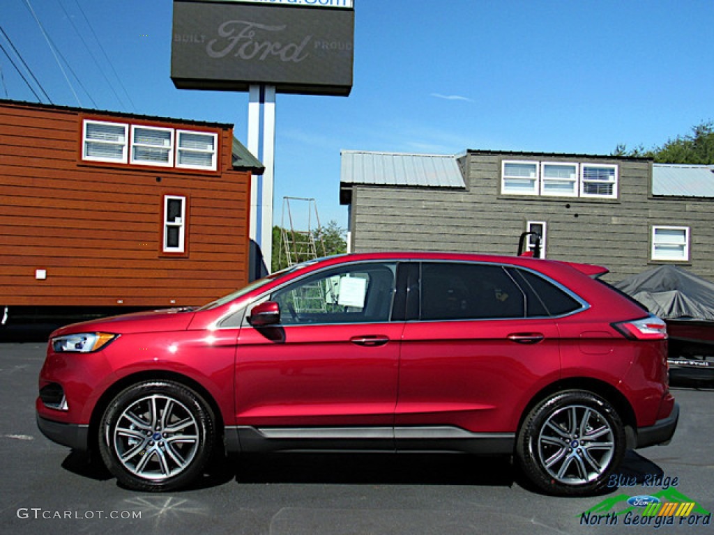 2019 Edge Titanium AWD - Ruby Red / Ceramic photo #2