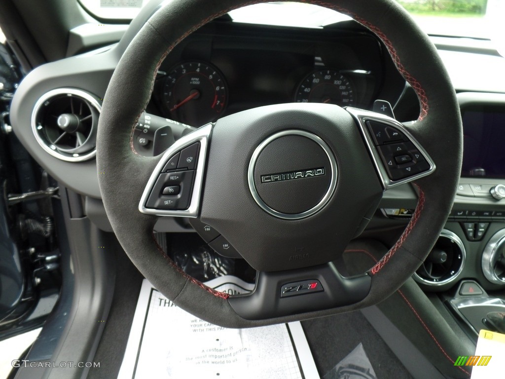 2019 Chevrolet Camaro ZL1 Coupe Jet Black Steering Wheel Photo #133396492