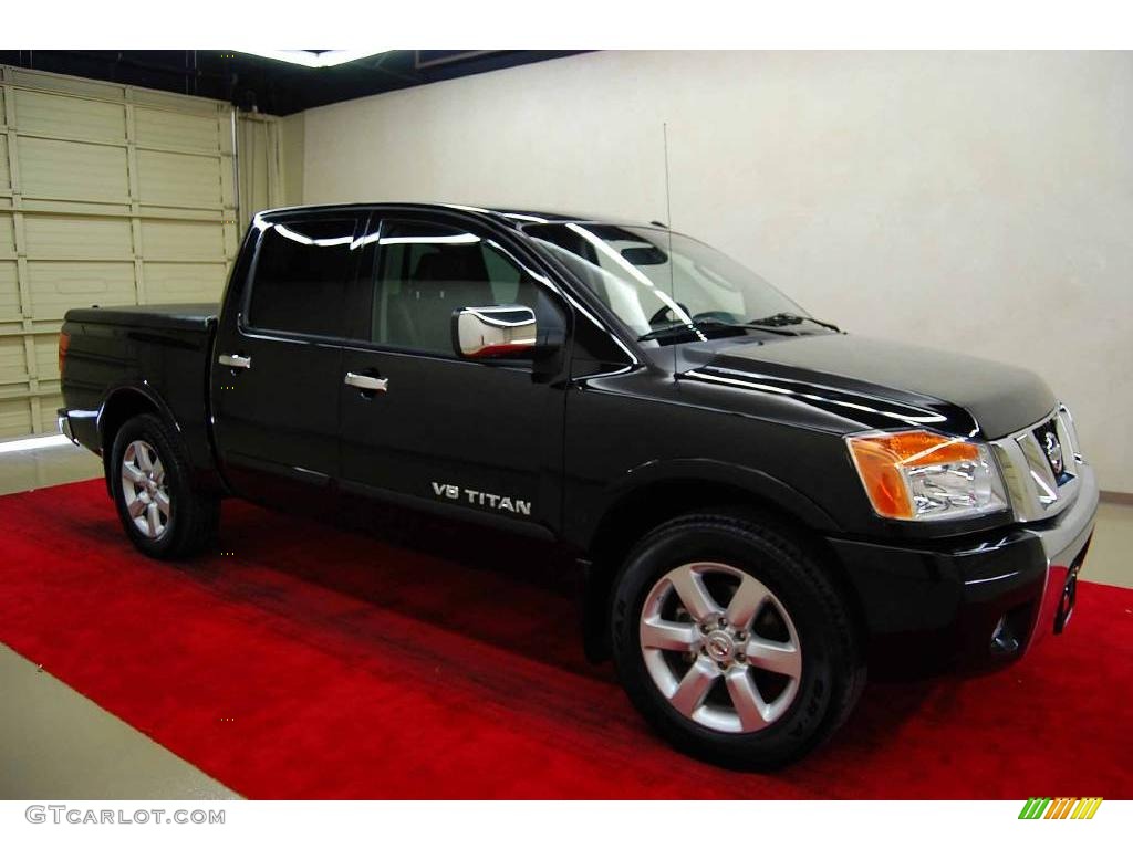 2008 Titan LE Crew Cab - Galaxy Black / Charcoal photo #1