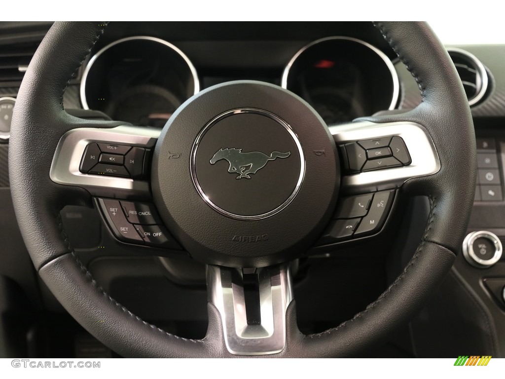2019 Ford Mustang EcoBoost Fastback Ebony Steering Wheel Photo #133415003