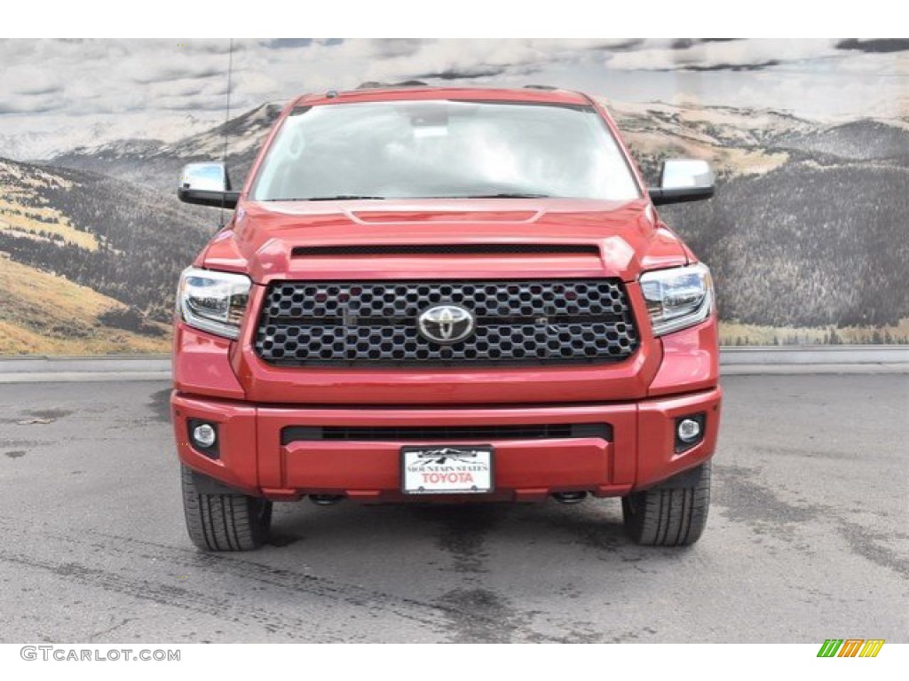 2019 Tundra Platinum CrewMax 4x4 - Barcelona Red Metallic / Black photo #2