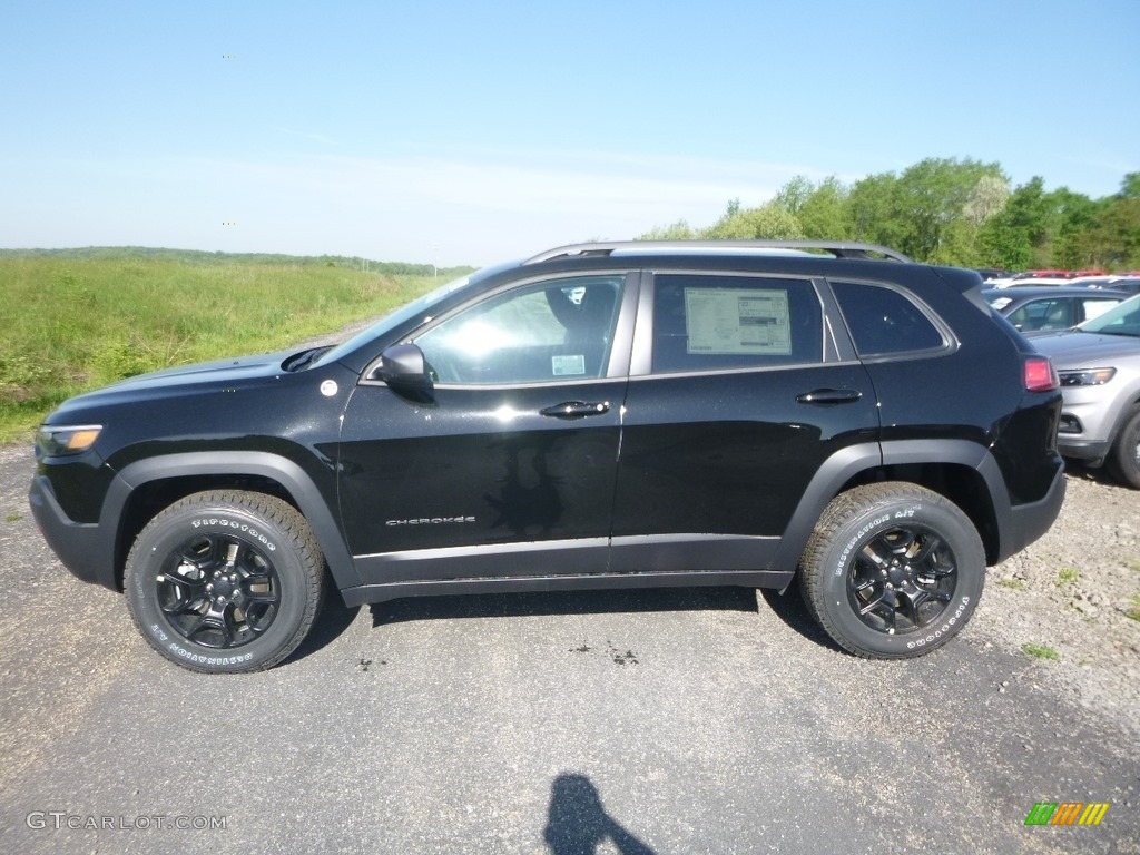 Diamond Black Crystal Pearl 2019 Jeep Cherokee Trailhawk 4x4 Exterior Photo #133416986
