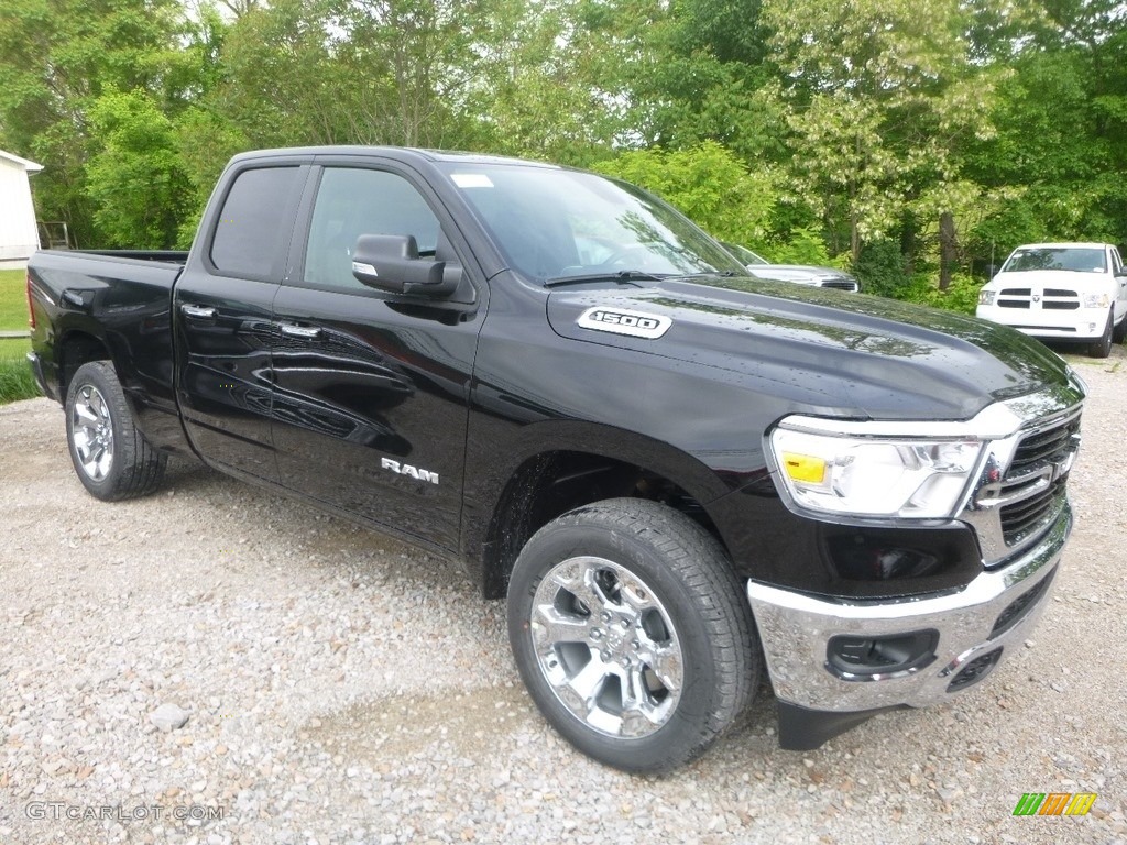 2019 1500 Big Horn Quad Cab 4x4 - Diamond Black Crystal Pearl / Black photo #8