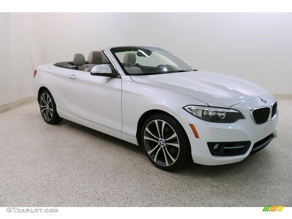2016 2 Series 228i xDrive Convertible - Mineral White Metallic / Oyster photo #1
