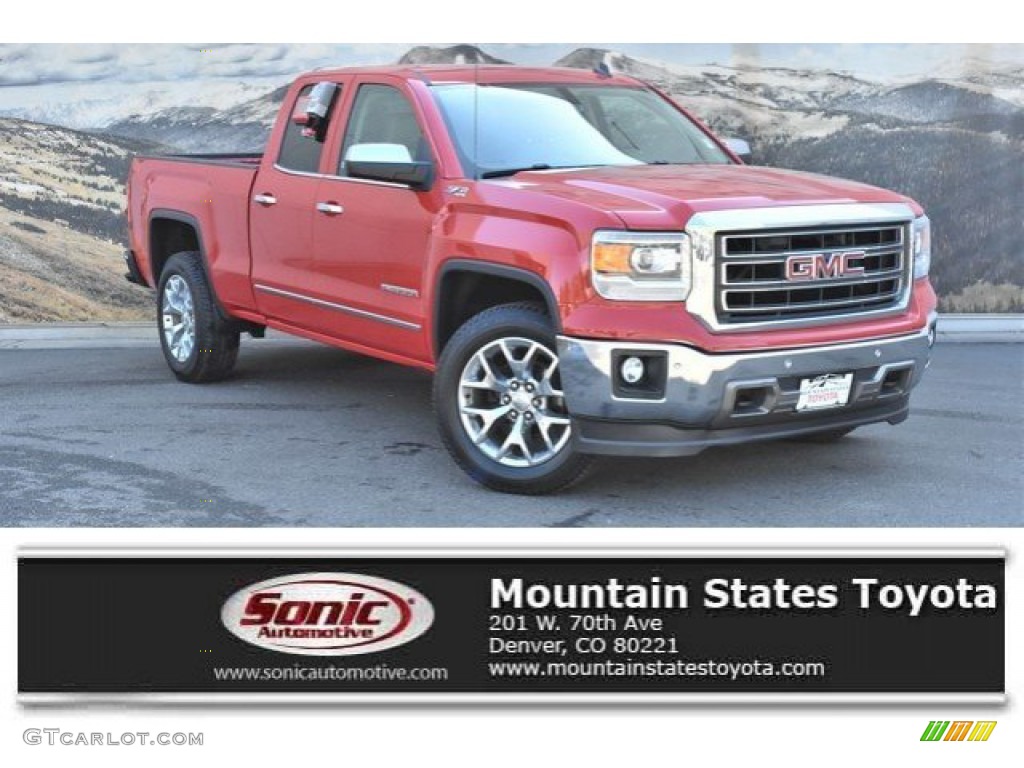 2014 Sierra 1500 SLT Double Cab 4x4 - Fire Red / Cocoa/Dune photo #1