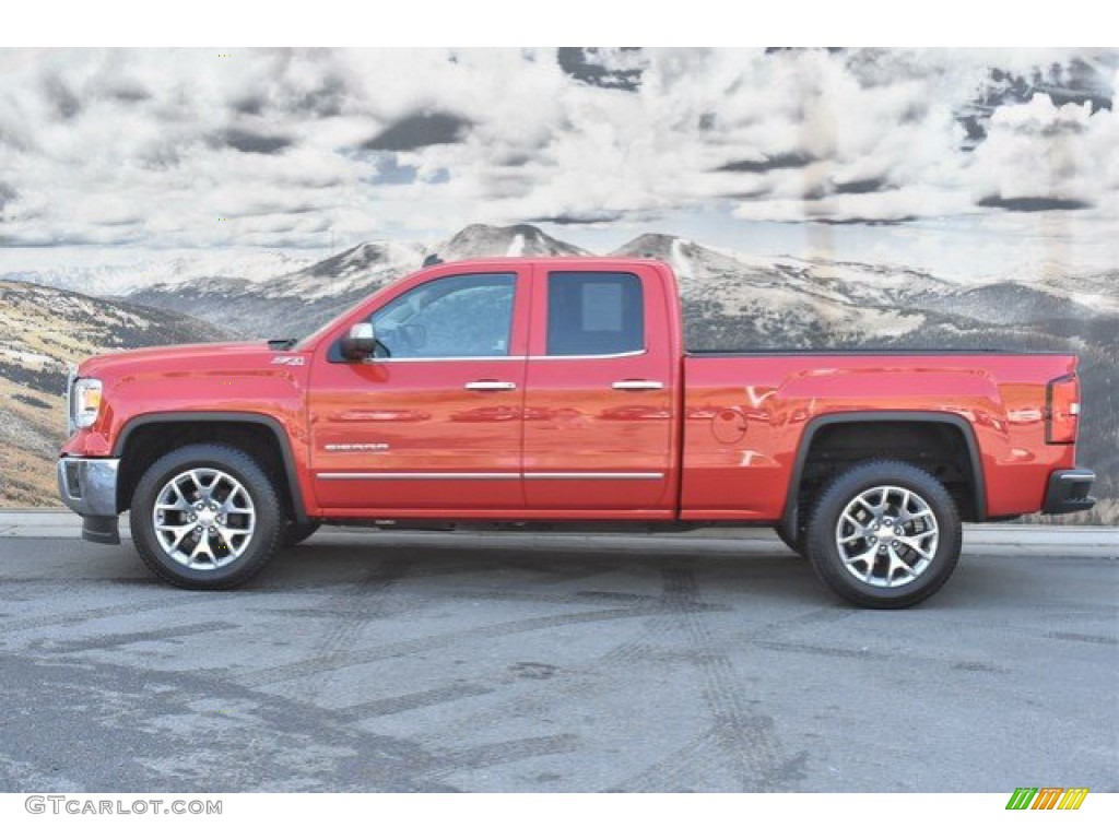 2014 Sierra 1500 SLT Double Cab 4x4 - Fire Red / Cocoa/Dune photo #6