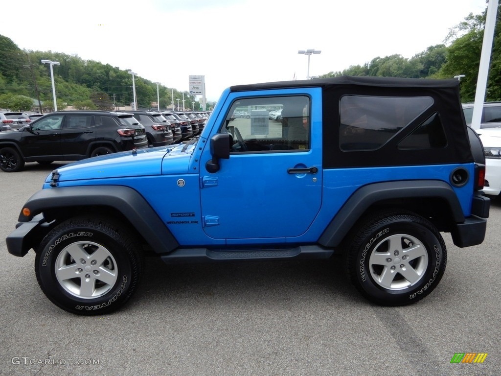 2015 Wrangler Sport 4x4 - Hydro Blue Pearl / Black photo #2