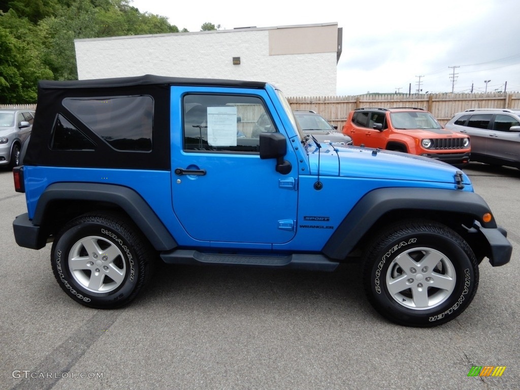 2015 Wrangler Sport 4x4 - Hydro Blue Pearl / Black photo #7