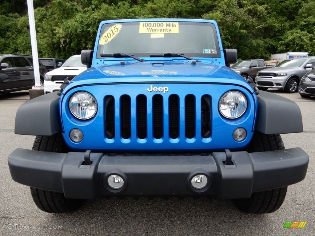 2015 Wrangler Sport 4x4 - Hydro Blue Pearl / Black photo #9