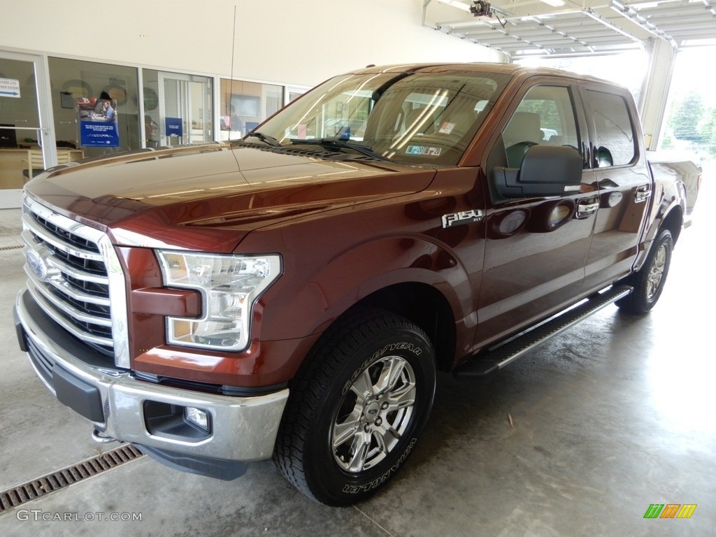 2015 F150 XLT SuperCrew 4x4 - Bronze Fire Metallic / Medium Light Camel photo #10