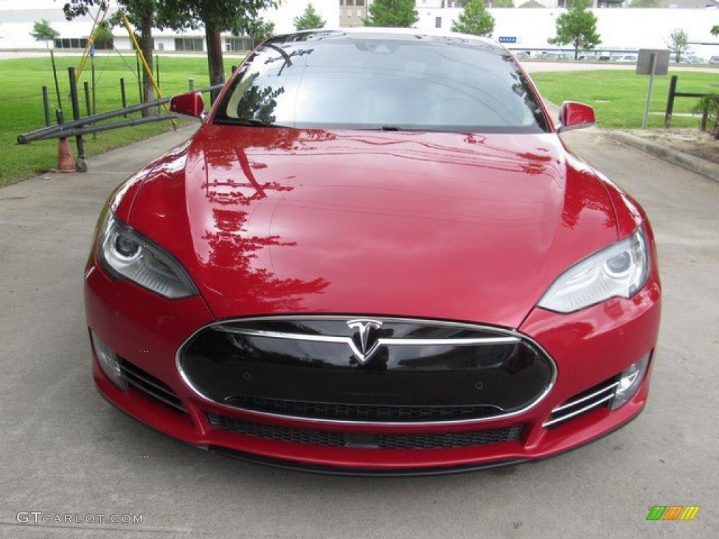 2015 Model S 90D - Red Multi-Coat / Grey photo #7